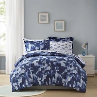 INK+IVY Kids Austin Blue Camo Complete Bedding Set with Sheets