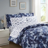INK+IVY Kids Austin Blue Camo Complete Bedding Set with Sheets