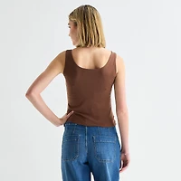 A.N.A Double Layer Womens U Neck Sleeveless Tank Top