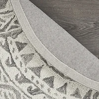Daisy Den Geometric Hand Tufted Indoor Round Area Rug