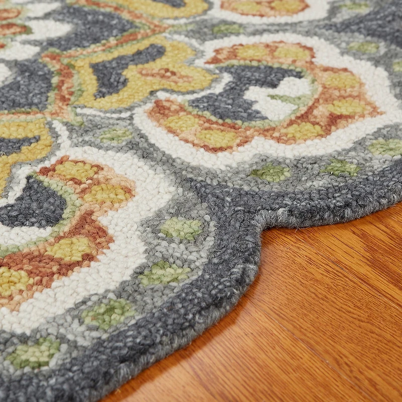 Daisy Bel Floral Hand Tufted Indoor Round Area Rug