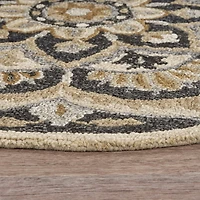 Daisy Bren Floral Hand Tufted Indoor Round Area Rug