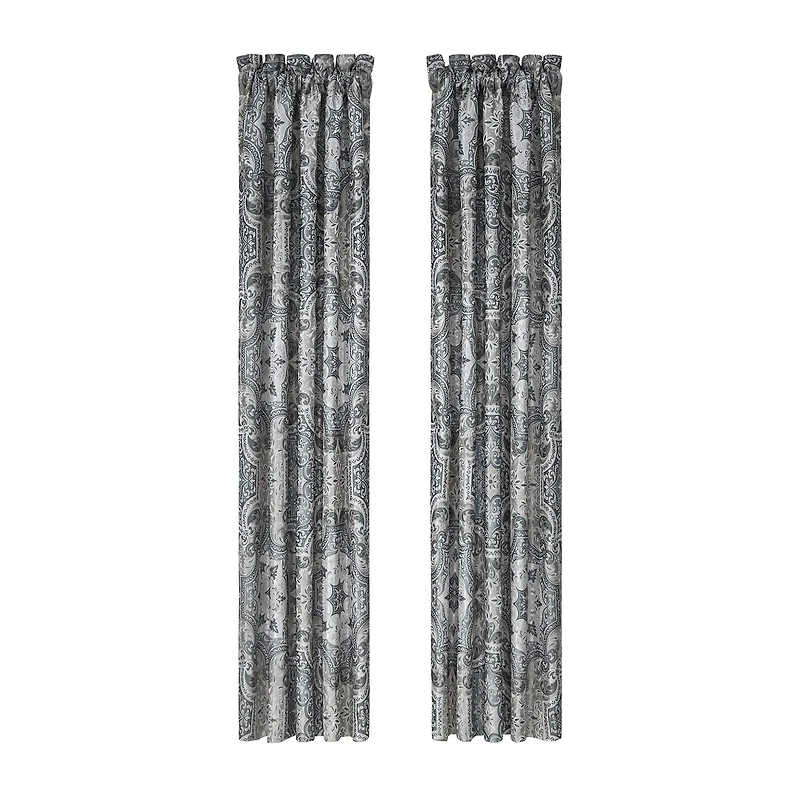 Royal Court Lisbon Rod Pocket Room Darkening Set of 2 Curtain Panel