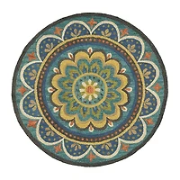 Daisy Ray Floral Hand Tufted Indoor Round Area Rug