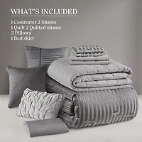Madison Park Hayden 10-Piece Luxury Jacquard Comforter & Quilt Set