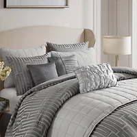 Madison Park Hayden 10-Piece Luxury Jacquard Comforter & Quilt Set
