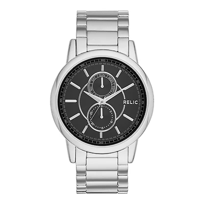 Relic® Adrien Mens Silver-Tone Strap Watch ZR15780