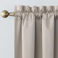 Sun Zero Oslo Rod Pocket Energy Saving 100% Blackout Single Curtain Panel