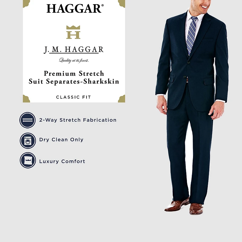 Haggar JMH Premium Stretch Mens Classic Fit Flat Front Suit Pant