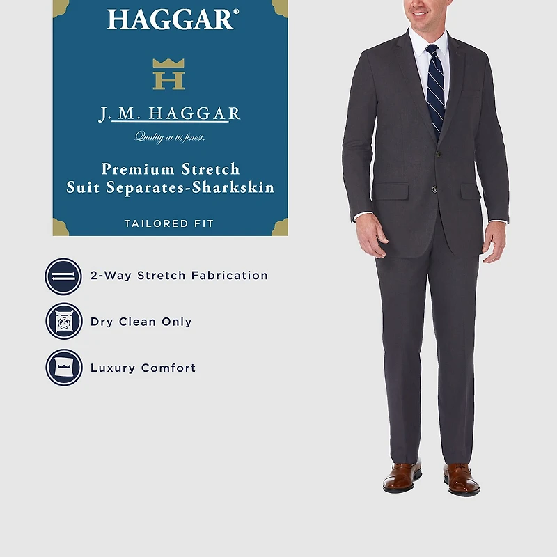 Haggar JMH Tailored Premium Stretch Mens Fabric Modern Fit Flat Front Suit Pant
