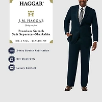 Haggar JMH Premium Stretch Sharkskin Mens Fabric Classic Fit Big and Tall Suit Jacket