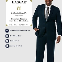 Haggar JMH Premium Stretch Sharkskin Mens Stretch Fabric Classic Fit Big and Tall Suit Jacket