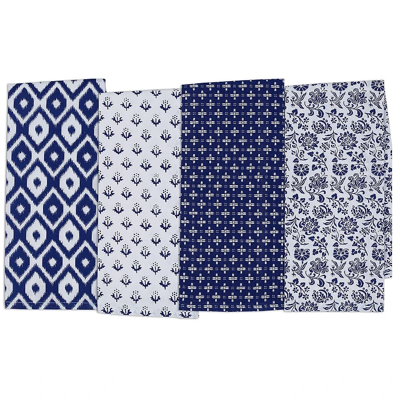 Design Imports Blue Market 4-pc. Dish Towel Set