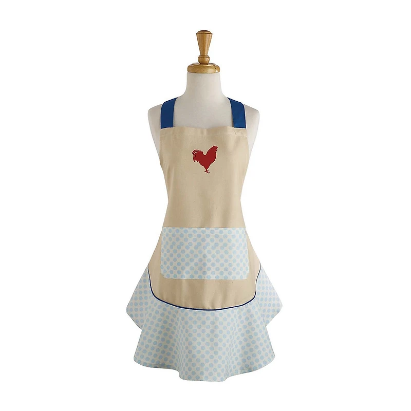 Design Imports Red Rooster Ruffle Apron