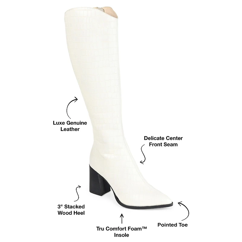 Journee Signature Womens Laila Stacked Heel Dress Boots