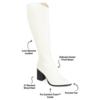 Journee Signature Womens Laila Stacked Heel Dress Boots