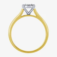 Unisex Adult 1/3 CT. T.W. White Diamond 10K Two Tone Gold Halo Side Stone Ring Set