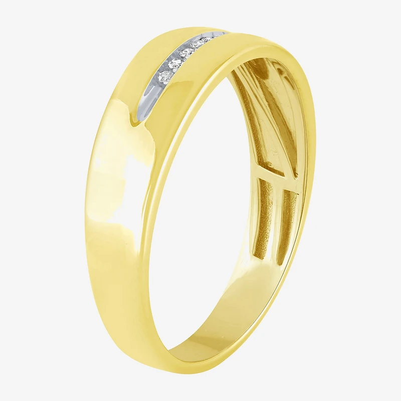 Unisex Adult 1/3 CT. T.W. White Diamond 10K Two Tone Gold Halo Side Stone Ring Set