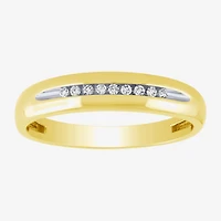 Unisex Adult 1/3 CT. T.W. White Diamond 10K Two Tone Gold Halo Side Stone Ring Set