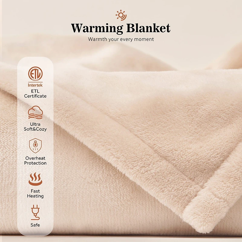 Sealy® Flannel Heated Midweight Blanket
