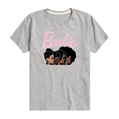 Big Kid Girls Round Neck Short Sleeve Classic Fit Barbie Graphic T-Shirt