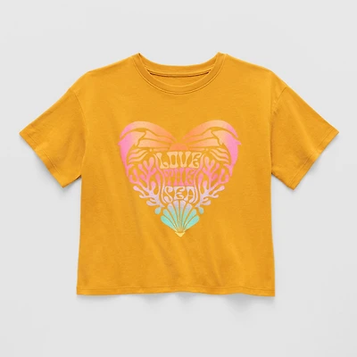 Thereabouts Little & Big Kid Girls Crew Neck Short Sleeve Boxy Fit Graphic T-Shirt