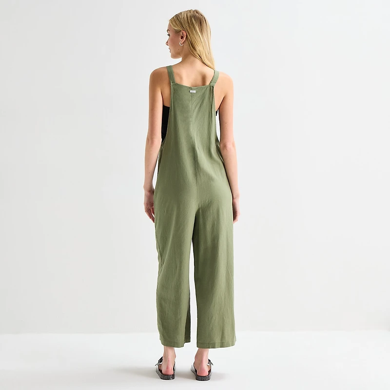Hurley Womens Square Neck Sleeveless Juniors Jumpsuit