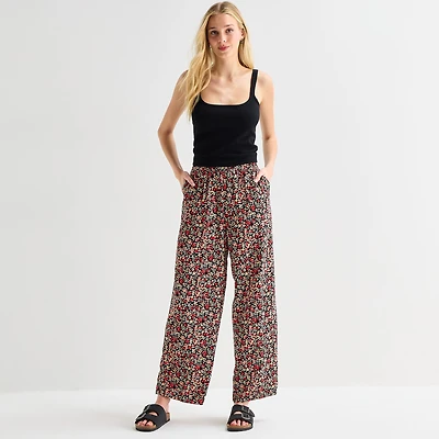 Hurley Womens Juniors Straight Mid Rise Pull-On Pant