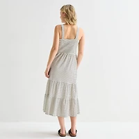 Hurley Womens Juniors Midi Square Neck Sleeveless Sundress
