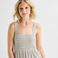 Hurley Womens Juniors Midi Square Neck Sleeveless Sundress