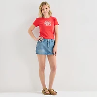 Forever 21 Womens Juniors Mid Rise Denim Skirt