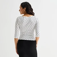 Forever 21 Womens Juniors Boat Neck 3/4 Sleeve T-Shirt