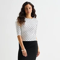 Forever 21 Womens Juniors Boat Neck 3/4 Sleeve T-Shirt