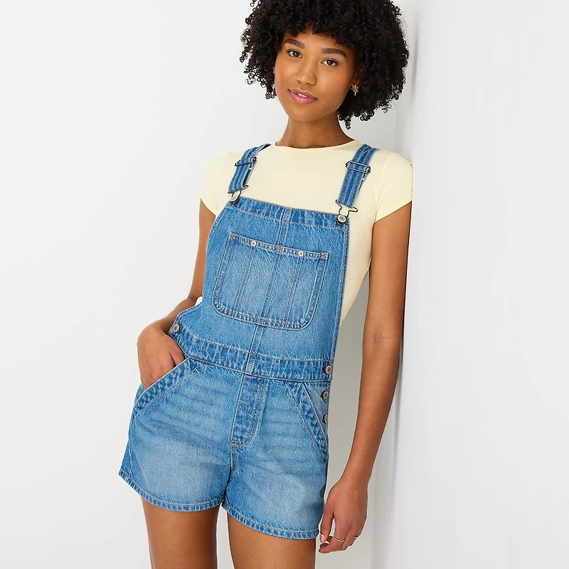 Arizona Sleeveless Womens Shortalls Juniors