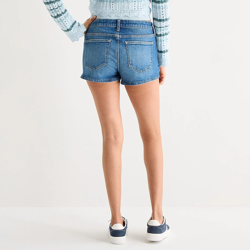 Arizona Womens 2 1/2" Low Rise Juniors Denim Short