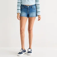 Arizona Womens 2 1/2" Low Rise Juniors Denim Short
