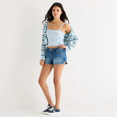 Arizona Womens 2 1/2" Low Rise Juniors Denim Short