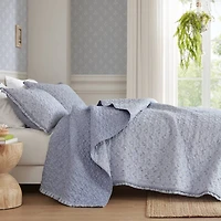 Madison Park Fern Ruffle Floral Printed Reversible 3-pc. Quilt Set