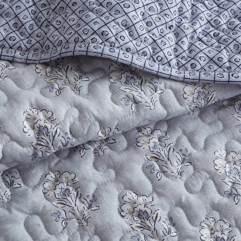Madison Park Fern Ruffle Floral Printed Reversible 3-pc. Quilt Set