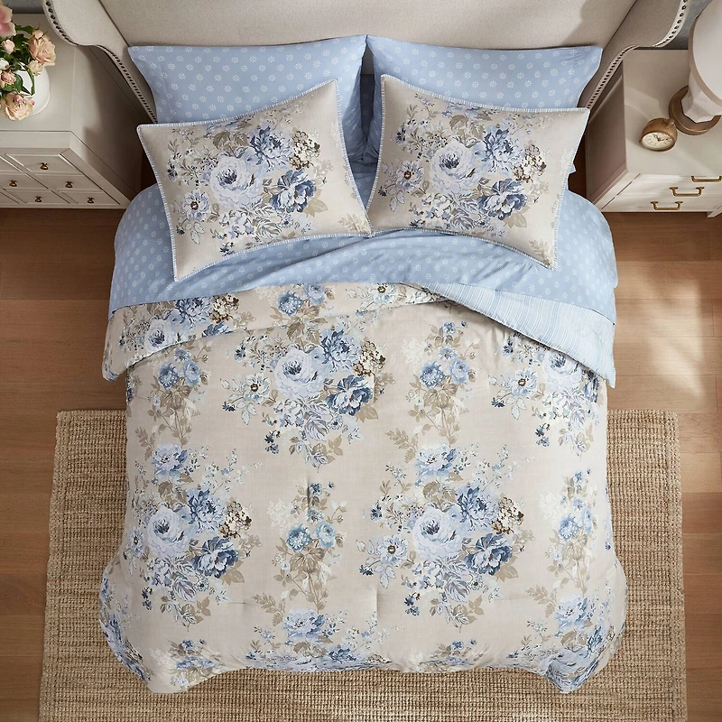 Madison Park Essentials Dahlia Floral Print Complete Bedding Set with Sheets