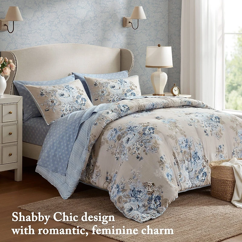Madison Park Essentials Dahlia Floral Print Complete Bedding Set with Sheets
