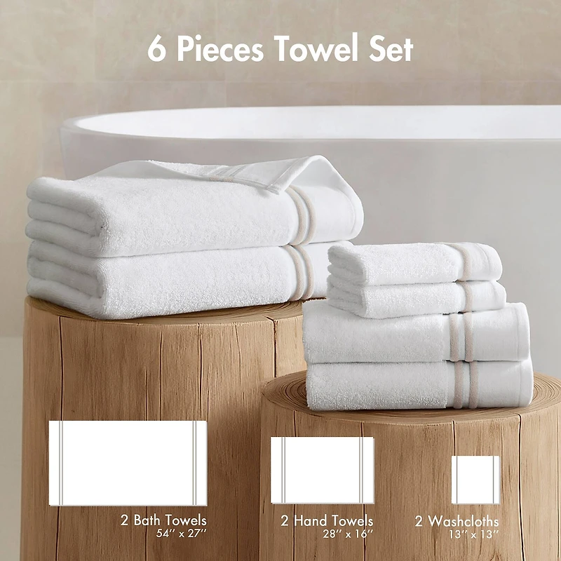 Madison Park Roan Border 6-pc. Quick Dry Bath Towel Set