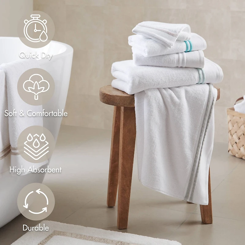 Madison Park Roan Border 6-pc. Quick Dry Bath Towel Set