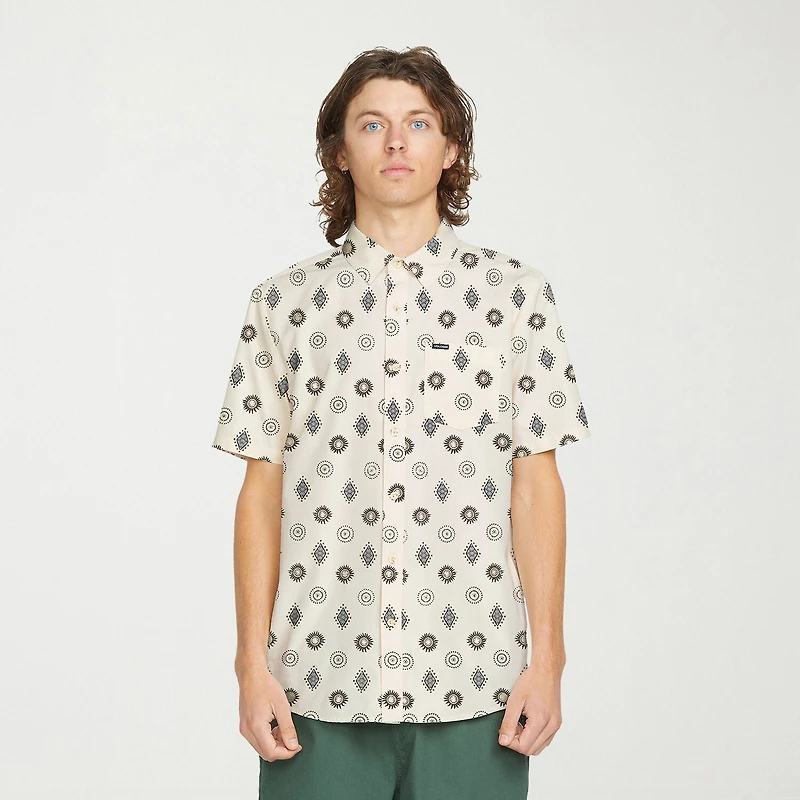 VOLCOM Mens Short Sleeve Regular Fit Button-Down Shirt