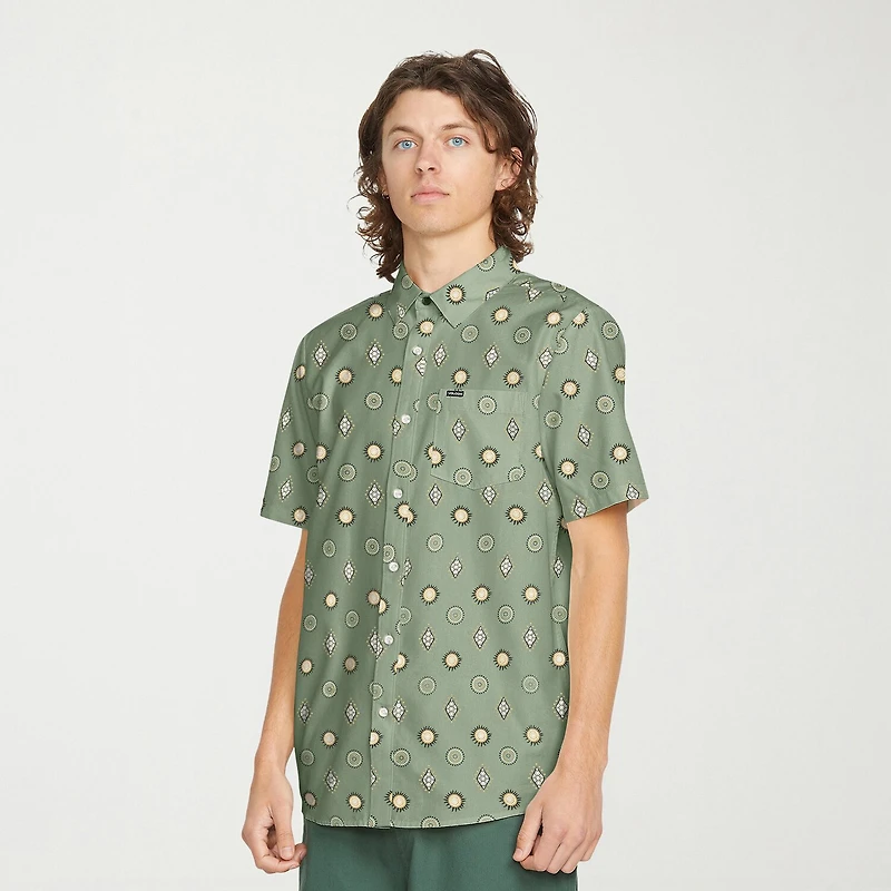 VOLCOM Mens Short Sleeve Regular Fit Button-Down Shirt