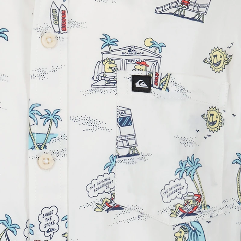 Quiksilver Big Kid Boys Short Sleeve Regular Fit Button-Down Shirt