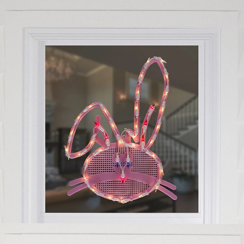 Northlight 17" Lighted Bunny Head Window Easter Window Decor