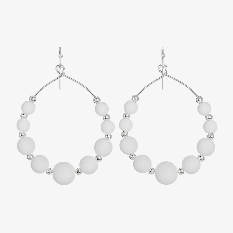 Liz Claiborne Womens 60mm Round Hoop Earrings