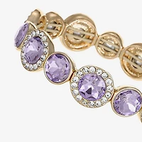Monet Jewelry Womens Purple Glass Round Stretch Bracelet