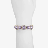 Monet Jewelry Womens Purple Glass Round Stretch Bracelet